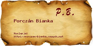 Porczán Bianka névjegykártya
